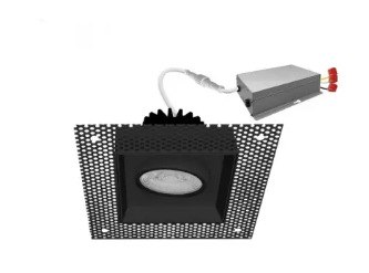 EnvisionLED LED-SQM1-TML-4-15W-5CCT-BLK-20 4-in 15W Single Head Downlights, 120V, Selectable CCT, Trimless, Black