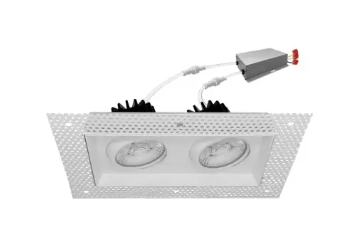 EnvisionLED LED-SQM2-TML-4-30W-5CCT-WH-20 4-in 30W Double Head Downlights, 120V, Selectable CCT, Trimless, White Finish
