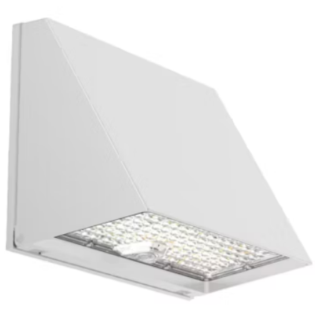 EnvisionLED LED-WPFC-TRZ-5P120-TRI-WH-PC LED Modern Trapezoid Wall Packs Light CCT 30k/40k/50k, Selectable Wattage 120W/110W/100W/90W/80W, SElectable Lumens 17,400/15,950/14,500/13,050/11,600 White Finish