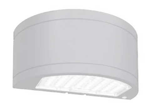 EnvisionLED LED-WPUD-SC-3P80-TRI-WH-PC Circle-Line, Half Cylinder Up/Down LED Wall Pack, Voltage 120-347V, White Finish