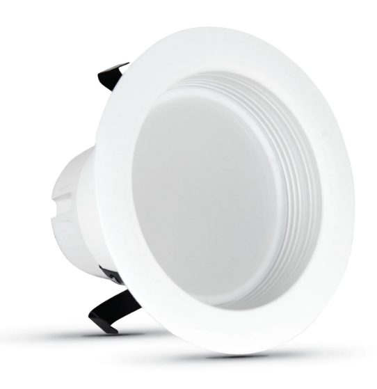 Feit Electric LEDR4B/927CA/MP/6 4 in. (50W Replacement) Soft White Baffle Trim LED Recessed Downlight, Color Temperature 2700K, Wattage 7.2W, Voltage 120V - 6 Pack