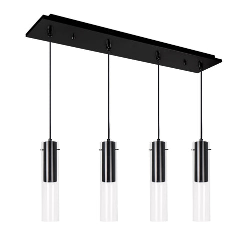 Kuzco Lighting MP21703BK-04 Lena 3-in 4 Head Multi Pendant Ceiling Light - CCT: 3000K - Finish: Black