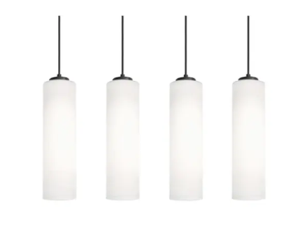 AFX Lighting LEOP0412MBBKLNR4 Leo 4-Light Linear Pendant, Voltage 120V, Black