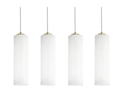 AFX Lighting LEOP0412MBLBLNR4 Leo 4-Light Linear Pendant, Voltage 120V, Light Antique Brass