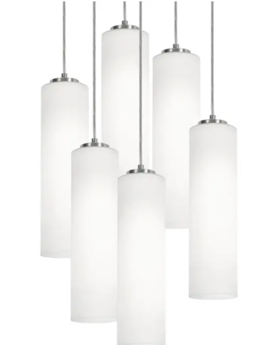 AFX Lighting LEOP0412MBSNRND6 Leo 6-Light Round Pendant, Voltage 120V, Satin Nickel