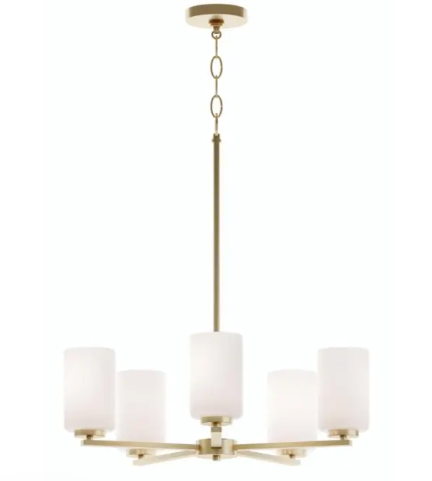AFX Lighting LEOP24MBLB Leo 5-Light Medium Base Chandelier, Voltage 120V, Light Antique Brass