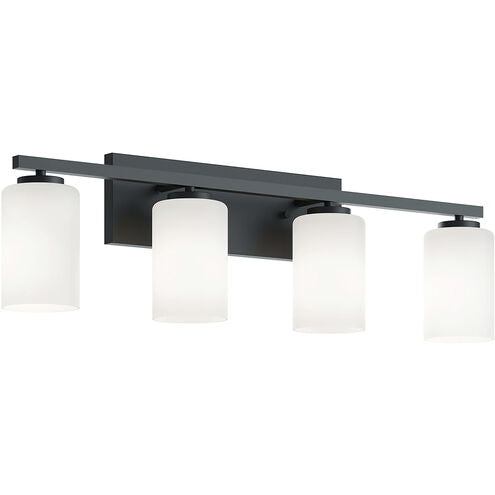 AFX Lighting LEOV3109MBBK Leo 4 Light 31 inch Black Vanity Light Wall Light
