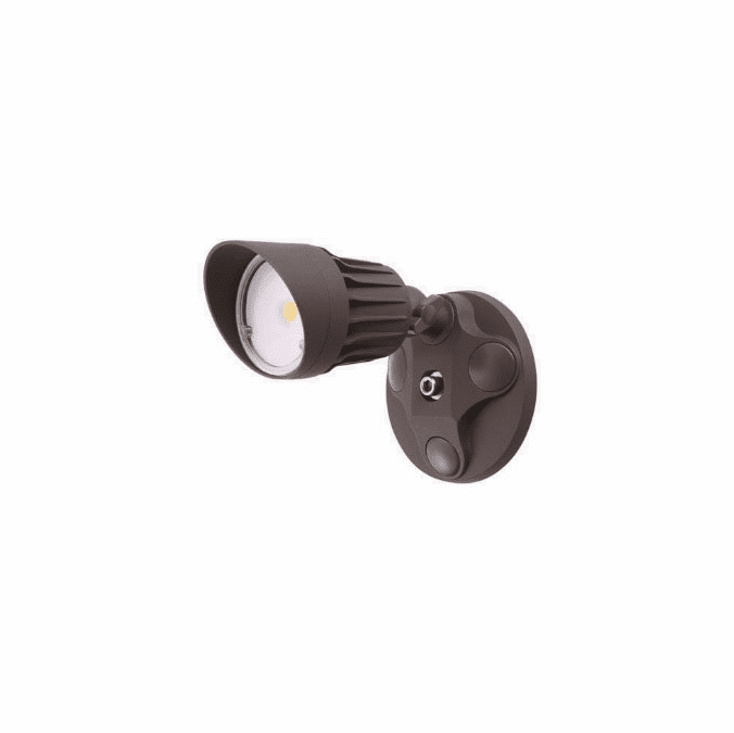 Cyber Tech Lighting LF10H1-BZ/DL-WW 10W LED Single Head Security Light, 820 lm, CCT 5000K, Bronze Finish