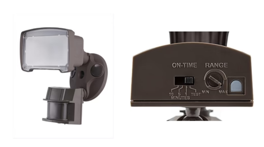 Cyber Tech Lighting LF10MF1-BZ/DL-WW LED Security Flood Light, 1 Light, Motion Sensor, Bronze, Dual Color Temperature, 5000K & 3000K