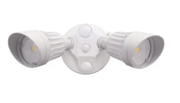 Cyber Tech Lighting LF20H2-WH/DL-WW 20W LED Dual Head Security Light, 1640 lm, CCT 5000K, White Finish