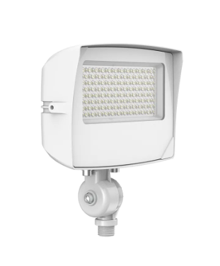Westgate LF4MAX-SM-15-35W-MCTPB-KN-P-WH Small Maximum-Feature Round-Back Flood Light with Knuckle, Voltage 120-277V, Selectable Wattage, Lumens 140 LM/W, Color Temperature 30K/40K/50K
