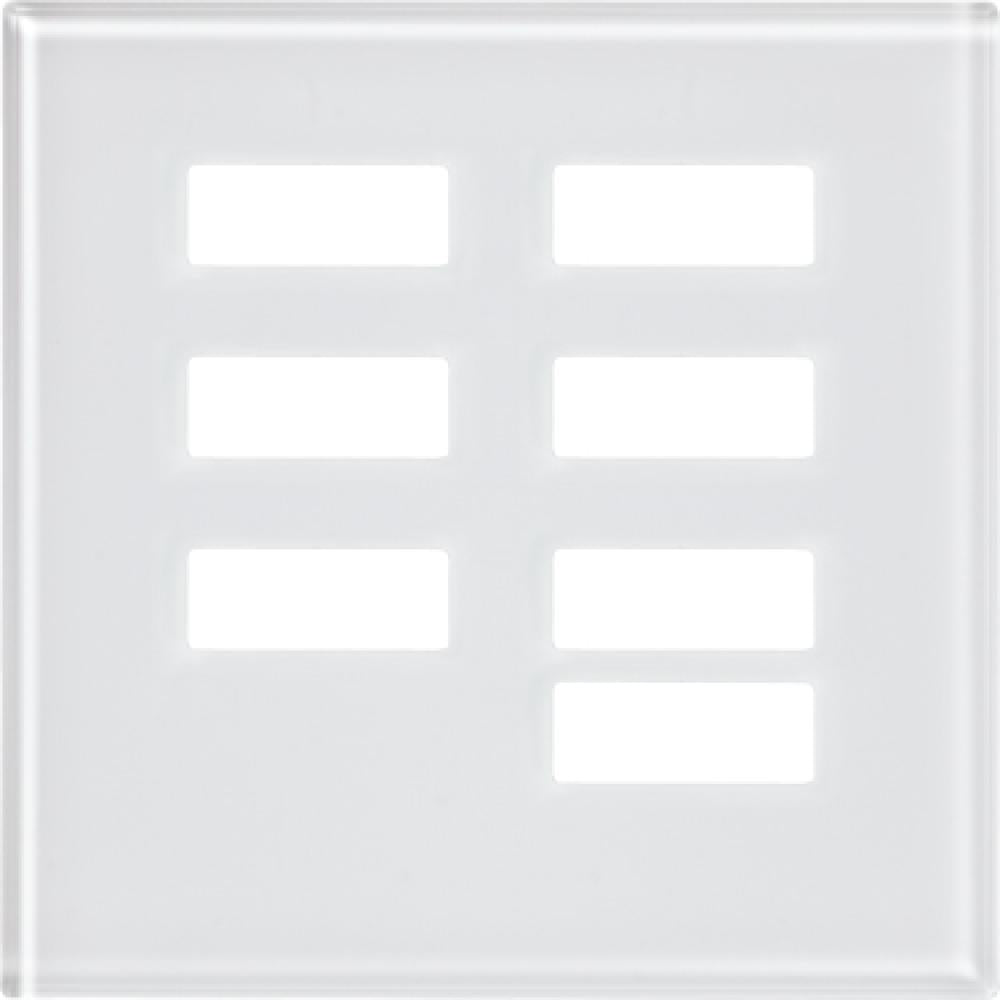 Lutron LFGI-6BRL-F-CWH Glass 6 Button Faceplate Clear White