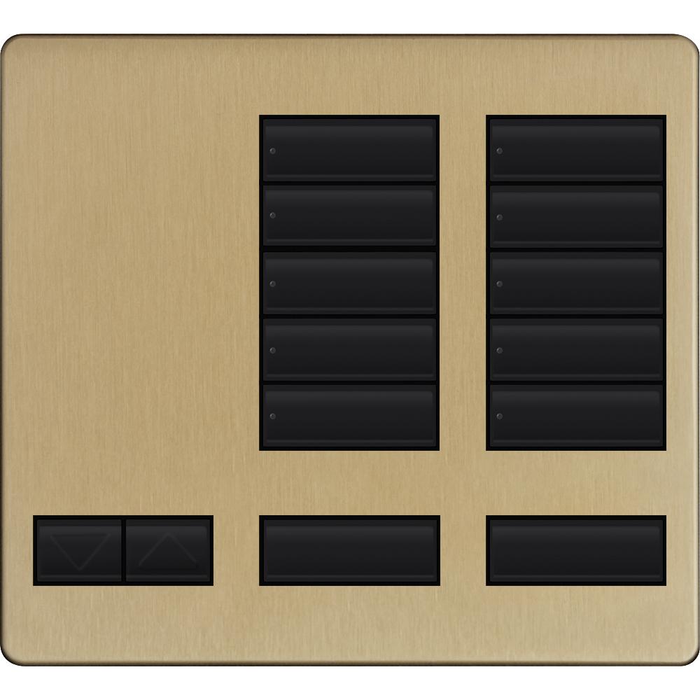 Lutron LFK-T10RL-BRA Large 10-Button Replacement Faceplate Kit Brass Anodized Aluminum