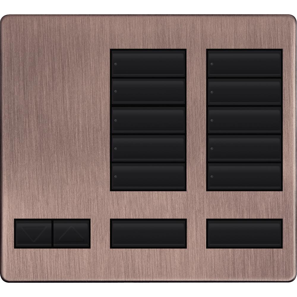 Lutron LFK-T10RL-QZ Large 10-Button Replacement Faceplate Kit Antique Bronze
