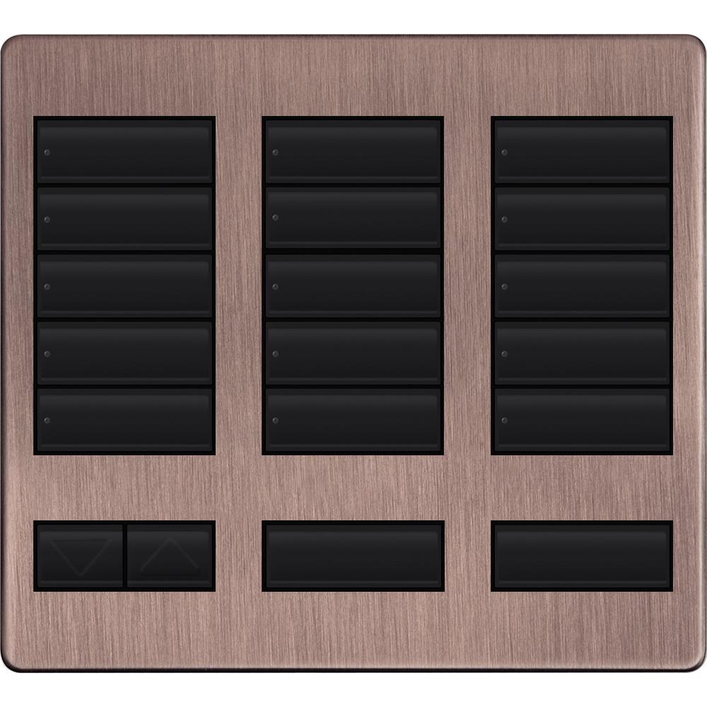 Lutron LFK-T15RL-QZ Large 15-Button Replacement Faceplate Kit Antique Bronze
