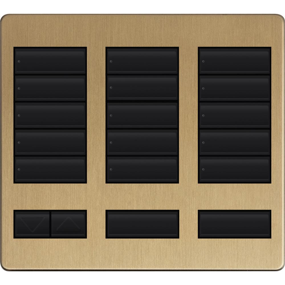 Lutron LFK-T15RL-SB Large 15-Button Replacement Faceplate Kit Satin Brass