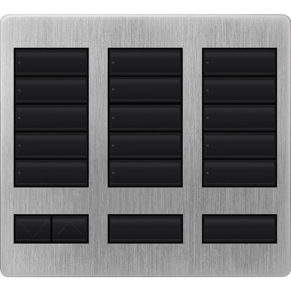Lutron LFK-T15RL-SC Large 15-Button Replacement Faceplate Kit Satin Chrome