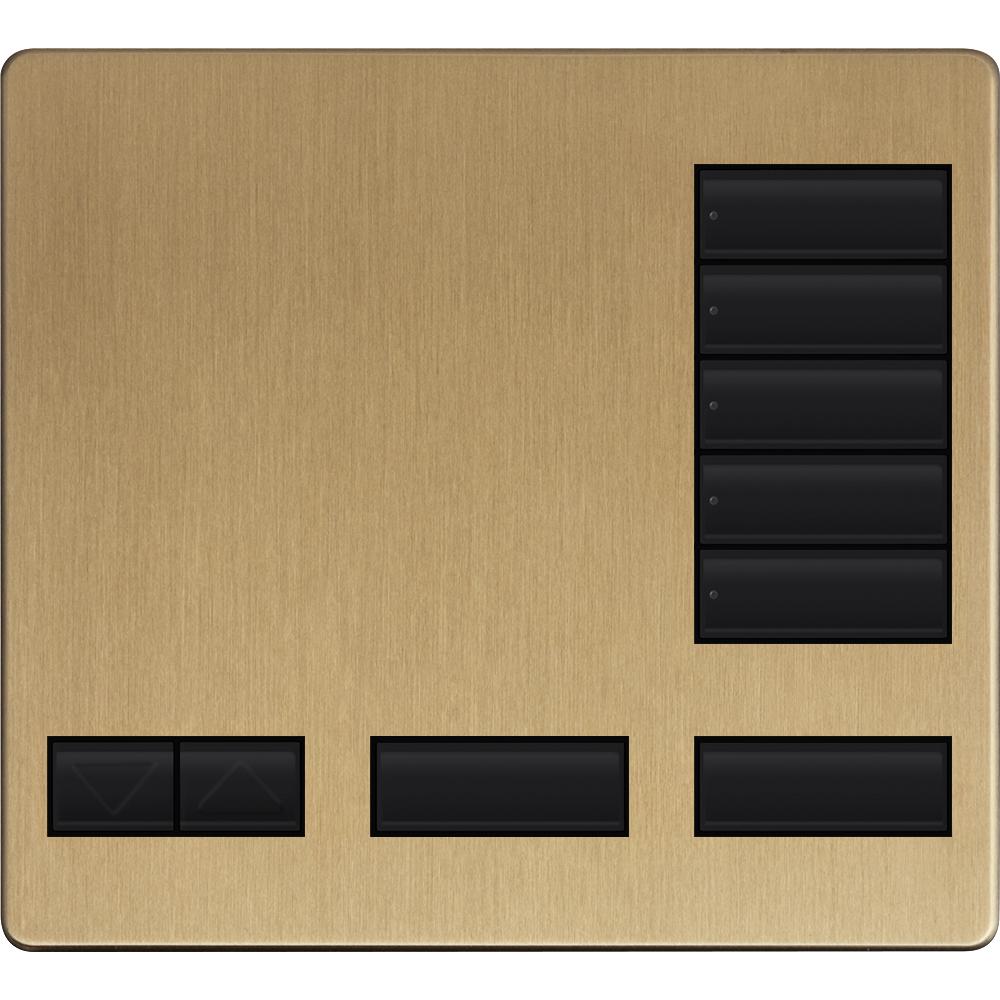 Lutron LFK-T5RL-SB Large 5-Button Replacement Faceplate Kit Satin Bras