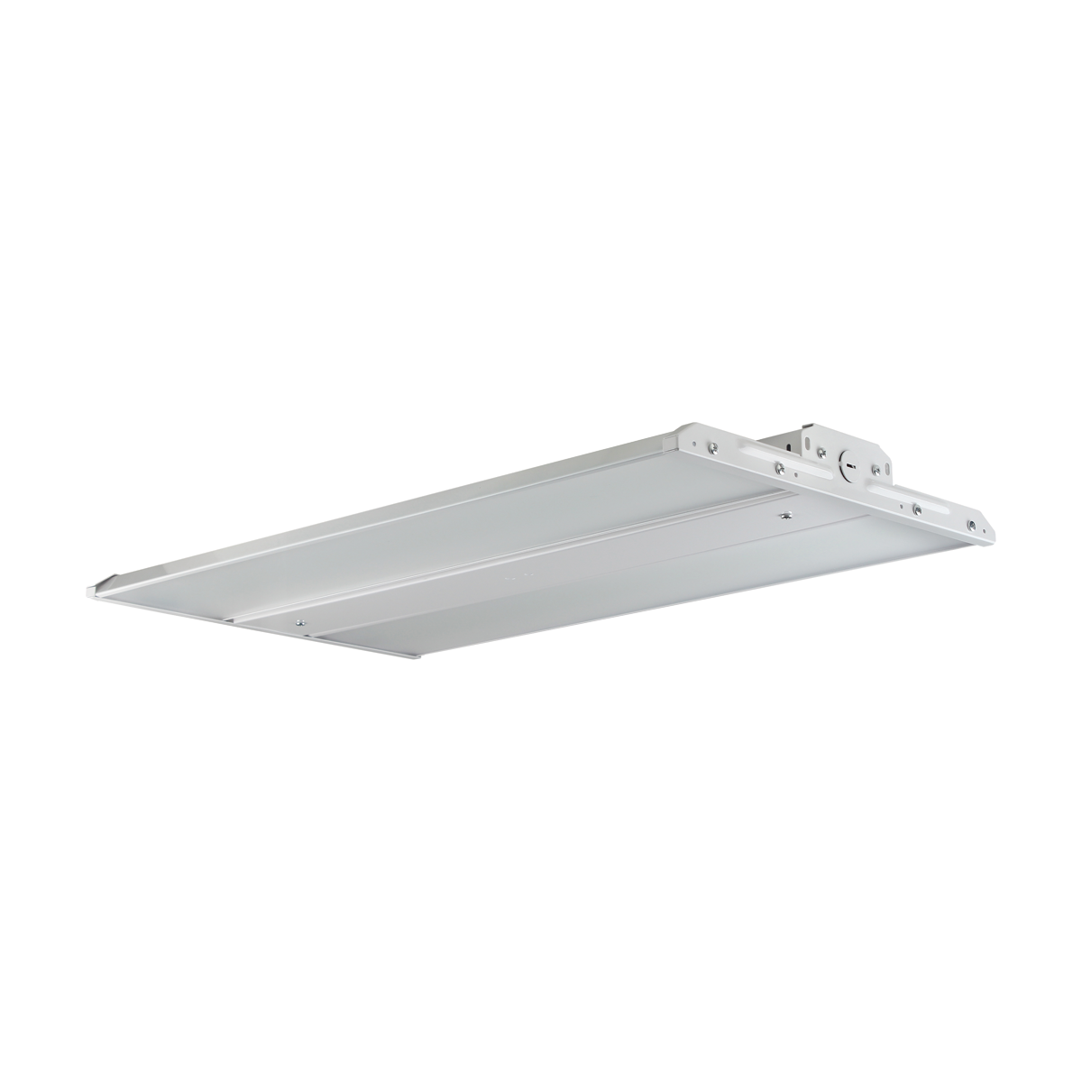 Eiko LHB3-1354-3-W210-M1 Linear High Bay LED Light – 135W 20,296 lm (4000K) | 120-277/347V Dimmable | DLC Premium | IP20 Damp-Rated | having 10' 600V 18/3 STW White Cord With PIR Motion Sensor