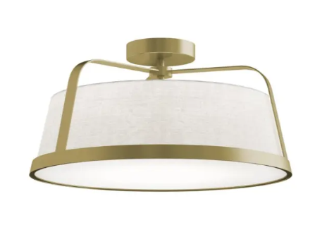 AFX Lighting LIZC18MBLB Lizzette 18" Medium Base Semi-Flush Mount, Voltage 120V, Light Antique Brass