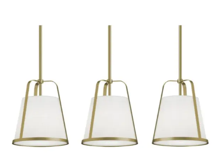 AFX Lighting LIZP10MBLBLNR3 Lizzette 3-Light Linear Pendant, Voltage 120V, Light Antique Brass Finish