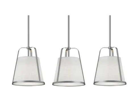 AFX Lighting LIZP10MBSNLNR3 Lizzette 3-Light Linear Pendant, Voltage 120V, Satin Nickel Finish