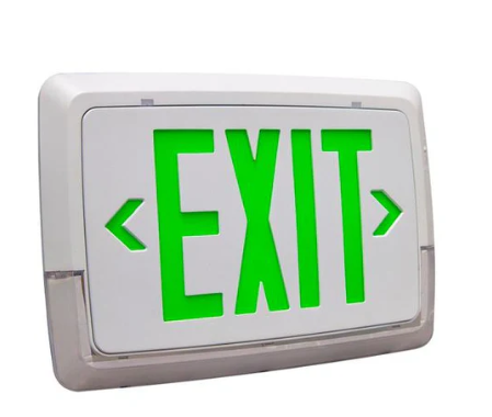Westgate LLXT-GW Low Level Led Exit & Emergency Combo, Number of faces = Universal Single, Letters Color = Green, Housing = White