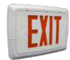 Westgate LLXT-RW Low Level Led Exit & Emergency Combo, Number of faces = Universal Single, Letters Color = Red, Housing = Frost White