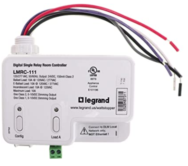 Wattstopper LMRC-111 Dlm Room Controller, 1 Relay, KO, 0-10vV 10A