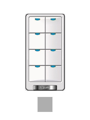 Wattstopper LMSW-108-G Digital Lighting 8-button Wall Switch - Infrared - 24v - Gray Finish