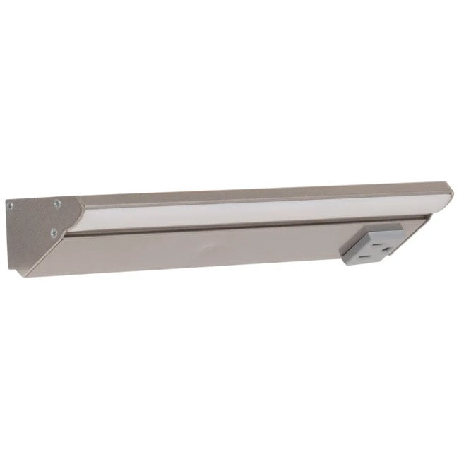 Task Lighting LP10HR3NDGSN50 10.5" 6 Watt Lighted Power Strip - 1 Receptacle - CCT 5000K - 300 Lumens - 12V - Satin Nickel Finish