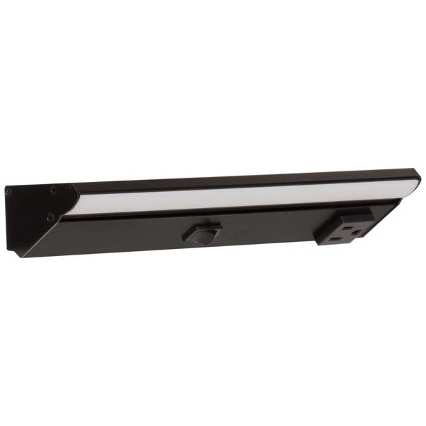 Task Lighting LP10QD2NDBBK27 10.5" Lighted Power Strip w/ Switch - 1 Black Single Receptacle - CCT 2700K - 200 Lumens - 120V - Black