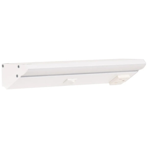Task Lighting LP10QD2NDWWT40 10.5" Lighted Power Strip w/ Switch - 1 White Single Receptacle, Color Temperature 4000K, 200 Lumens, Voltage 120V, White