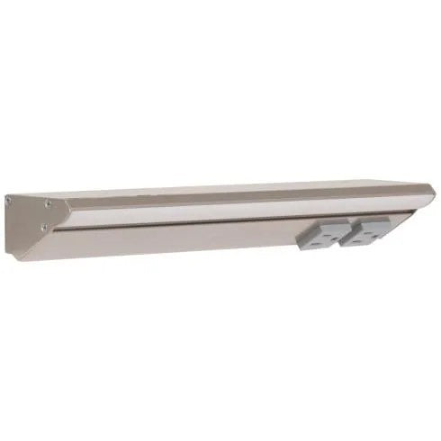 Task Lighting LP12-T6R6W-GSN 12.5" 6 Watt Lighted Power Strip - 2 Receptacles - CCT Tunable (2700K Thru 5000K) - 12V - Satin Nickel Finish