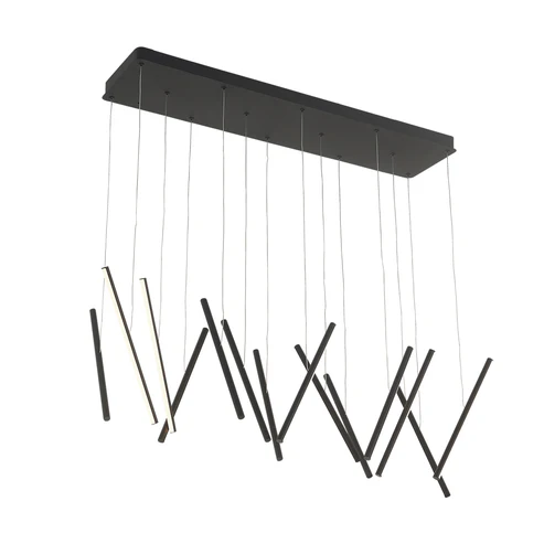 Kuzco Lighting LP14840-BK-UNV-010 Chute 39 Inch Wide LED Abstract Linear Pendant Light Black Finish