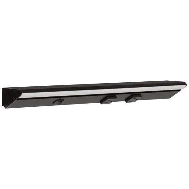 Task Lighting LP18QD6NDBBK50 8.5" Lighted Power Strip w/ Switch - 2 Black Single Receptacles - CCT 5000K - 600 Lumens - 120V - Black Finish