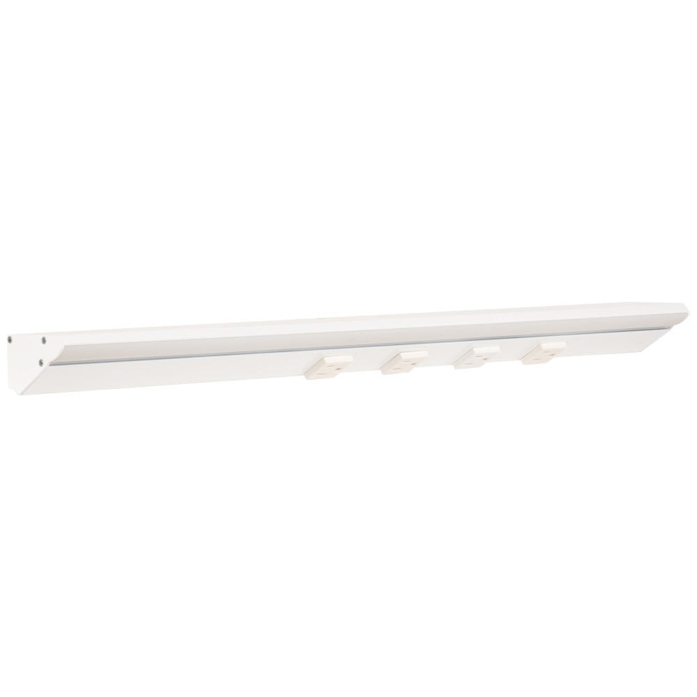 Task Lighting LP24HR12NDWWT40 24-1/2" 600 Lumen/Ft. Higher Output Remote Power Supply (RM) Series Lighted Power Strip, Single-White, 1200 Lumens/Fixture, White Finish, White Receptacles, Cool White 4000K