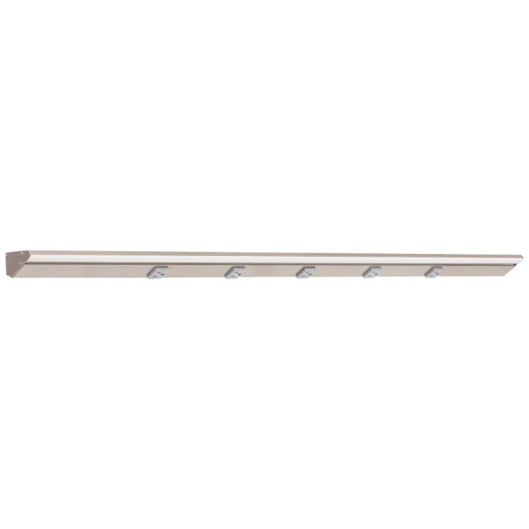 Task Lighting LP48HR24NDGSN50 48.5" 24W Lighted Power Strip - 5 Receptacles - Color Temperature 5000K - Lumens 2400 lm - Voltage 12V - Satin Nickel Finish