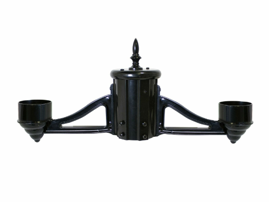 Gama Sonic LPDKIT0 Double Head Bracket Kit w/ 3″ Fitter - Black