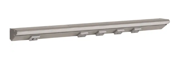 Task Lighting LPUL24S6RGSN30 24.5" Lighted Power Strip - 1,200 Lumens - 12W - 3000K - 4 Receptacles - 1 USB-A/C - 12V - Satin Nickel / Gray