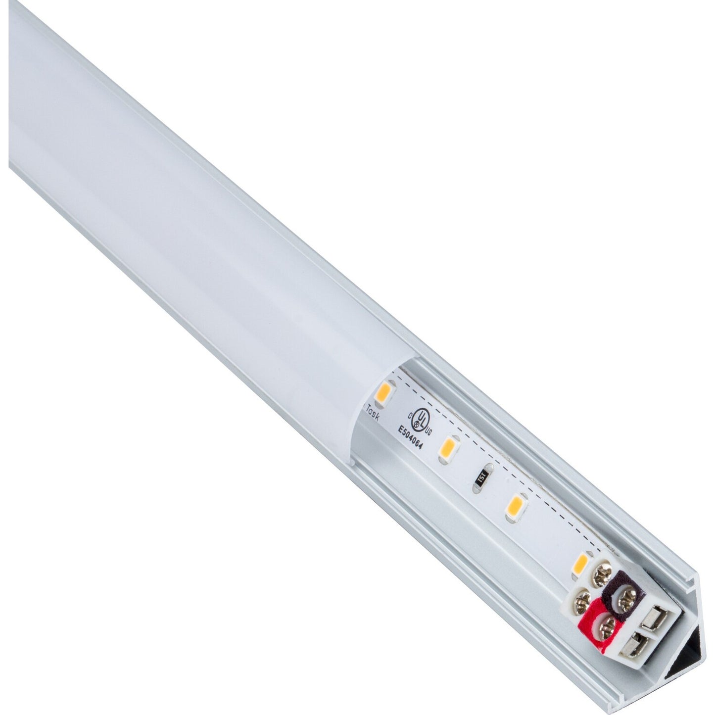 Task Lighting LR1P324V21-03W3 16-1/2" 120 Lumens/Ft. 24-Volt Accent Output Angled Linear Fixture, Single-White, Fits 21" Wall Cabinet, 148 Lumens/Fixture, 3 Watts, Soft White 3000K