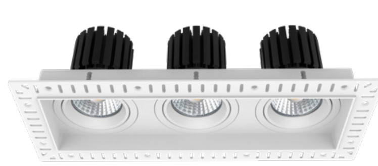 Westgate LRD-TL-10W-MCT5-4SM3-BK 4 Inch Triple Regressed Square LED Architectural Trimless Recessed Lights, Watt 30W, MCT5 27k/30k/35k/40k/50k Black Finish