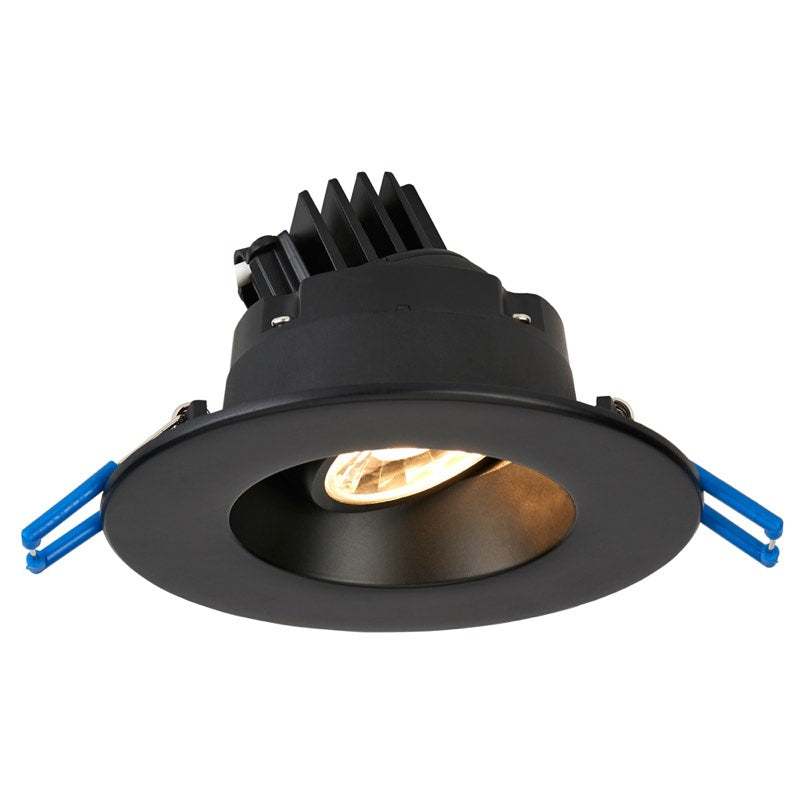 Lotus LED Lights LRG3-50K-BK 3" Round Regressed Gimbal LED Downlight, Color Temperature 5000K, Lumens 650 lm, Wattage 7.5W, Beam Angle 38° , 120V, Black