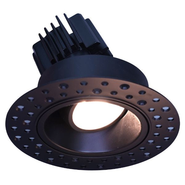 Lotus LED Lights LRG3-3018K-HO-IT-BK 3" Round Regressed Gimbal LED Downlight, High Output, Color Temperature Dim to Warm, Trimless, Wattage 11W, 120V, Black