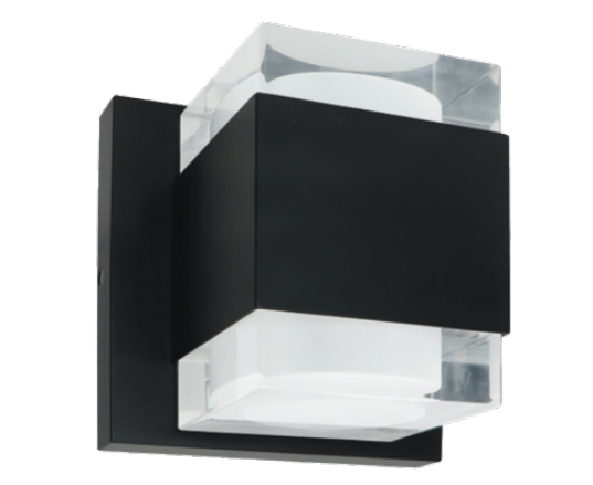Westgate LRS-JS-RGBWW-PB-BK Outdoor Solid Acrylic Wall Light 20W, CRI 90, 5CCT Selectable + 9 RGB Colors, Push Button & Sync, Black