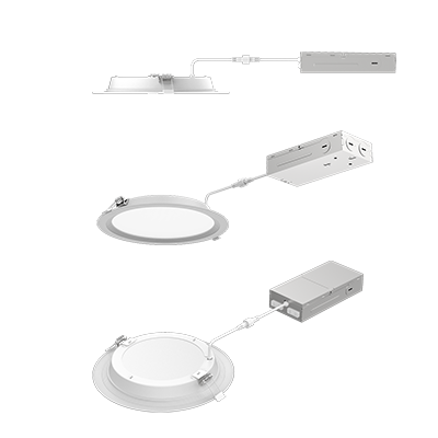 Lighting Spot 26 LS-8BLD-22WT-5CCT 8" Back-Lit Recessed LED Canless Downlight With Tunable Wattage - Color Temperature: 5CCT - Finish: White