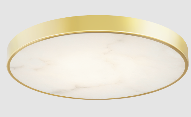 Lighting Spot 26 LS-AL-7TL-12W 5CCT-G 7'' Alabaster Slim LED Panel Light, Wattage 12W, Multi-Color Temperature, Gold Finish