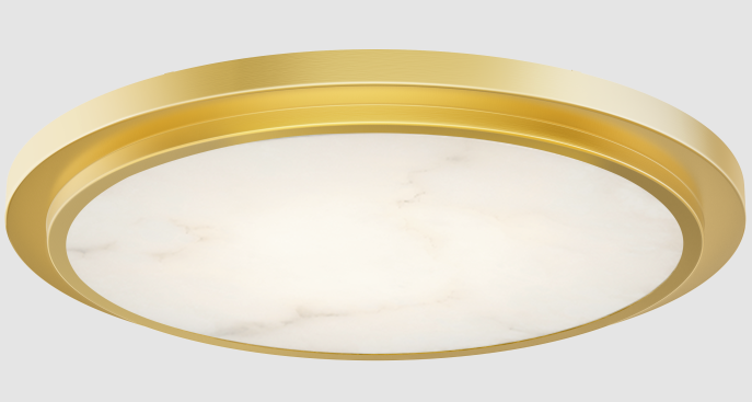 Lighting Spot 26 LS-AL-12FL-24W 5CCT-G 12" Alabaster Slim LED Panel Light, Wattage 24W, Multi-Color Temperature, Gold Finish