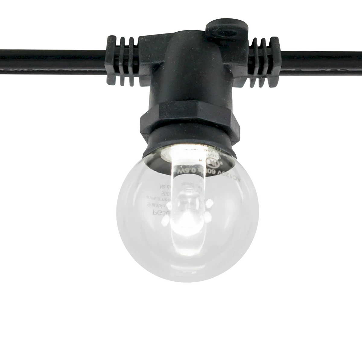 American Lighting LS-C-12-BK Commercial E12 Light String – 330ft Reel, 120V AC, 12" Spacing, Black SPT-2 Wire, IP64 Wet Rated, Indoor/Outdoor Use