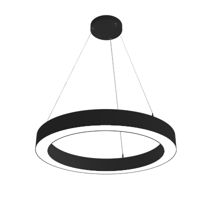 Lighting Spot 26 LS-SUPD-RP36-80WT-4CCT-BL 36" Modern Ring Pendant Up & Down Light - Color Temperature: 4CCT - Finish: Black